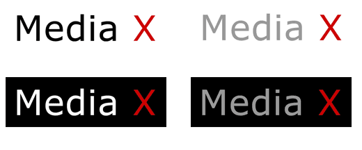 Media X logo color variations